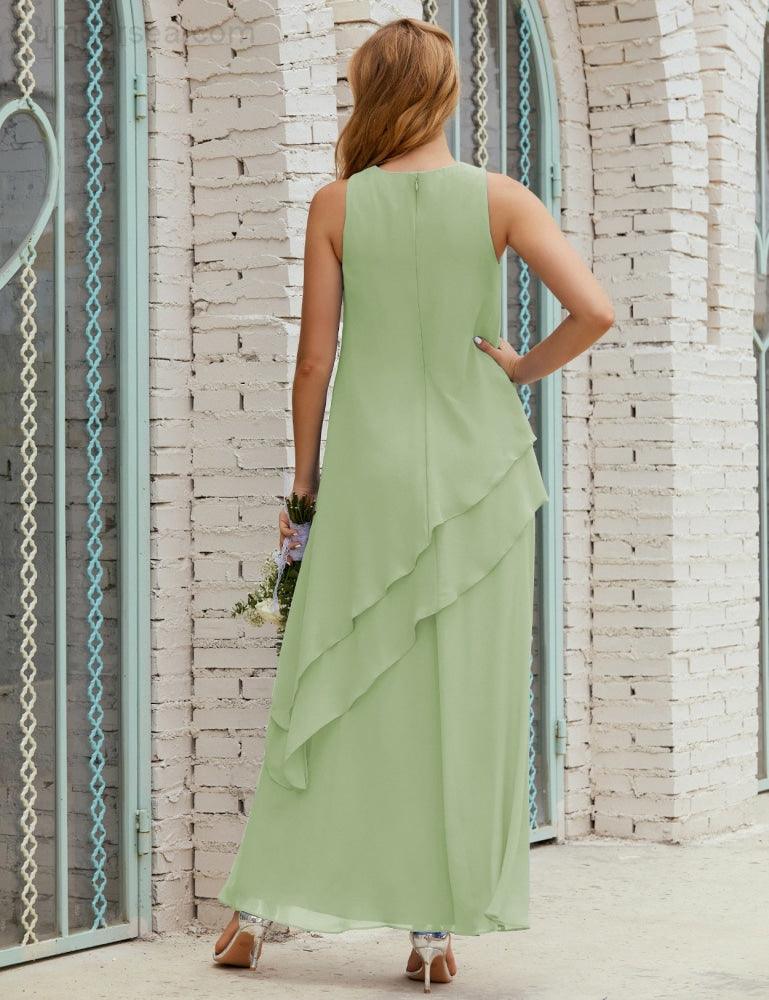 Chiffon Long Plus Size Mother of Bride Dresses Formal Bridesmaid Prom Gown SY28019