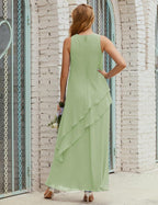 Chiffon Long Plus Size Mother of Bride Dresses Formal Bridesmaid Prom Gown SY28019