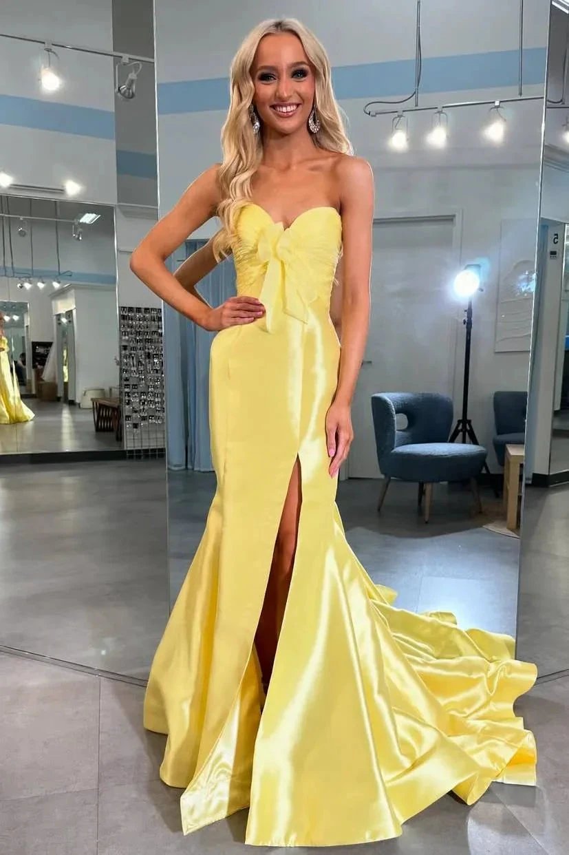 Mack | Bow Sweetheart Light Blue Mermaid Long Prom Dress by KissProm