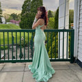 Elegant Light Green Backless Long Prom Dress Mermaid Evening Dress Y8043 by simplepromdress