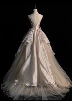 Generous Pink Strapless A-line Tulle Evening Dress Glam Dress Y6761 by simplepromdress