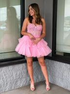 A Line Sweetheart Homecoming Dress with Ruffles Y2828 by simplepromdress