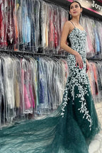 Lorelei |Mermaid Spaghetti Straps Lace Tulle Prom Dress by KissProm