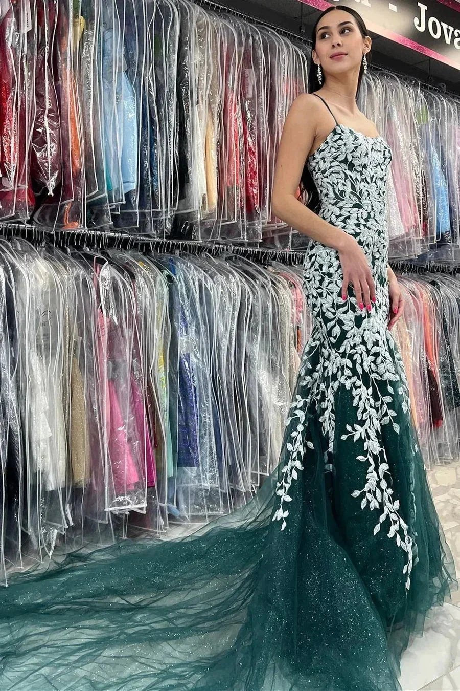 Lorelei |Mermaid Spaghetti Straps Lace Tulle Prom Dress by KissProm