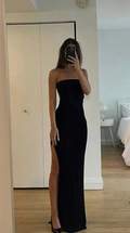 Simple Black Strapless Evening Dress Prom Party Dress Y7519 by simplepromdress