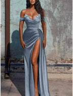 Adelaide |Mermaid Satin Long Prom Dress with Slit by KissProm