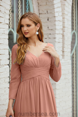 Numbersea Bridesmaid Dress Chiffon Formal Party Dress Evening Dress 28016