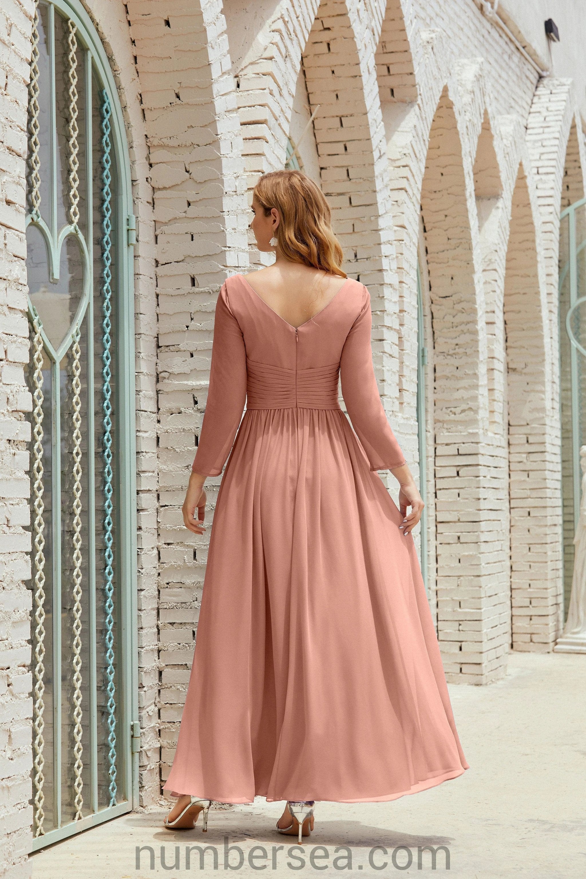 Numbersea Bridesmaid Dress Chiffon Formal Party Dress Evening Dress 28016 by numbersea