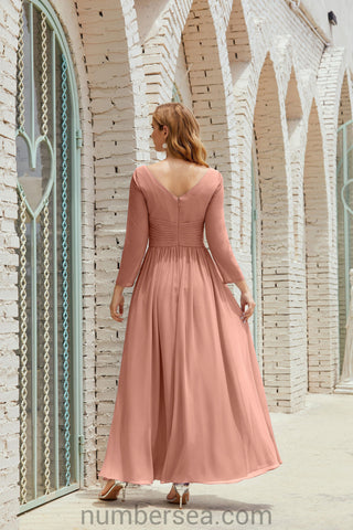 Numbersea Bridesmaid Dress Chiffon Formal Party Dress Evening Dress 28016