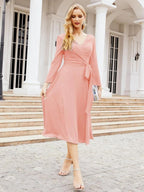 Bridesmaid Dress V-Back Waist Belt Mother of the Bride Wedding Guest SY28031 by numbersea