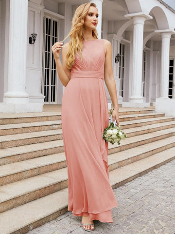 Numbersea Bridesmaid Dresses for Wedding Ruffles Long Formal Prom Gowns 28039