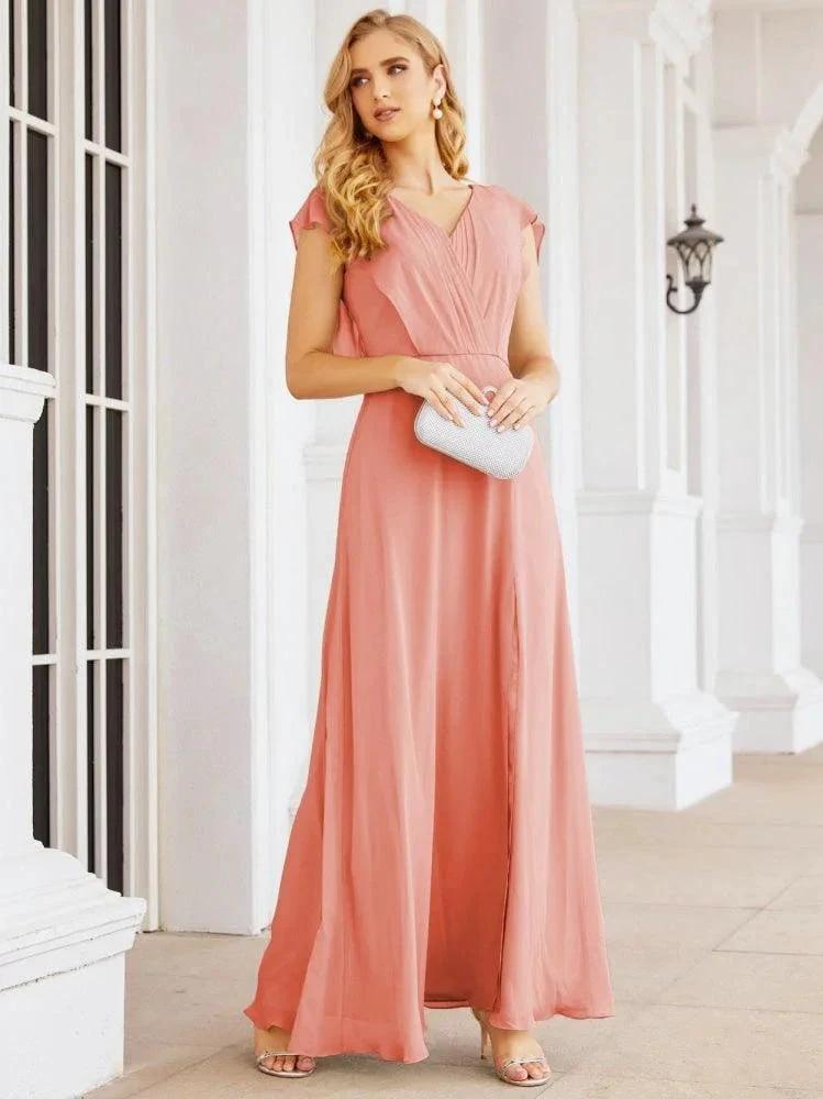 Sunnderly Bridesmaid Dresses Cape Formal Prom Dress Open Back Gowns for Mother of The Bride SY28058 by numbersea