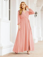 Sunnderly Women's Chiffon Bridesmaid Dress A line Long Sleeves Formal Evening Prom Gown for Wedding Guest SY28032 by numbersea