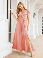 Bridesmaid Dresses with Flutter Sleeves Formal Evening Party Prom Gowns 28044 by numbersea