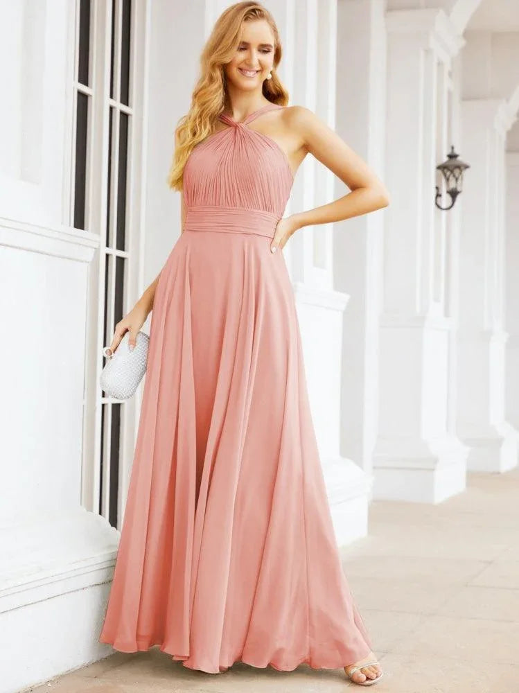 Numbersea Abiti da damigella incrociati con collo all'americana per festa, matrimonio, sera, ballo di fine anno, abiti lunghi da ballo 28053