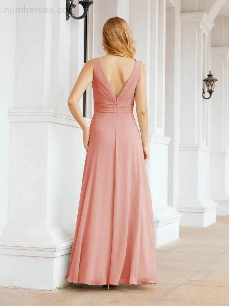 Numbersea Bridesmaid Dresses for Wedding Ruffles Long Formal Prom Gowns 28039 by numbersea
