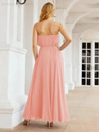 Numbersea Halter Long Bridesmaid Dresses Formal A line Juniors Dress 28029 by numbersea