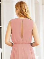 Numbersea Sleeveless Long Bridesmaid Dress A line Formal Evening Prom Gown 28025