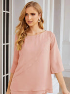 Sunnderly Elegant 2 Piece Mother of The Bride Dress Plus Size Pant Suits Ruffle Layers Sliver Housecoat SY28064 by numbersea