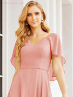 Numbersea Bridesmaid Dresses for Wedding Formal Evening Party Prom Gown with Cape 28050