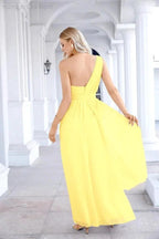 Ladies Chiffon One Shoulder Bridesmaid Evening Dress Wedding Party Evening Dress 28133 by numbersea
