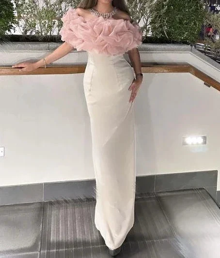 Elegant Pleated Off Shoulder Sheath Long Evening Dress Party Dress Y7594 by simplepromdress