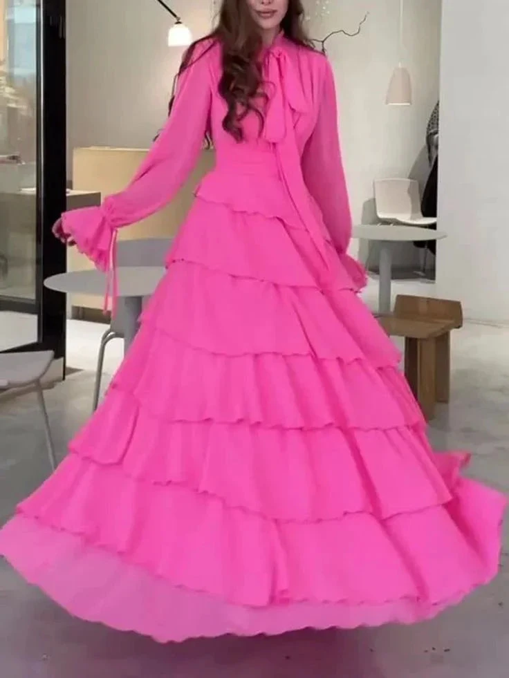 Chic Chiffon Layered Spliced Ruffles Prom Dress Evening Dress Y7640 by simplepromdress