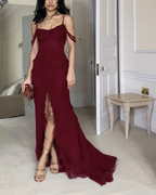 Sexy Slit Mermiad Prom Dress Long Chiffon Evening Dress Party Gown Y7547 by simplepromdress