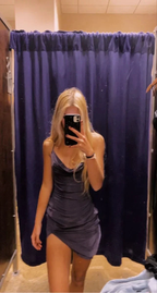 purple satin homecoming dress night outfit dress Y2962 by simplepromdress