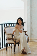 Charming Off Thes Satin Mermaid Evening Dress,White Prom Dress Wedding Dress Y8592 by simplepromdress