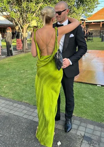 Vestido de fiesta largo con estampado sexy y espalda descubierta, elegante vestido de noche Y7502