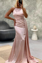 Elegant Long Mermaid Jewel Satin Formal Prom Dress by BIZTUNNEL