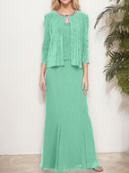 Metallic Mock Two-Piece Gown with Jacket