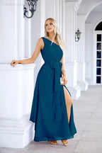 Ladies Chiffon One Shoulder Bridesmaid Evening Dress Wedding Party Evening Dress 28133 by numbersea