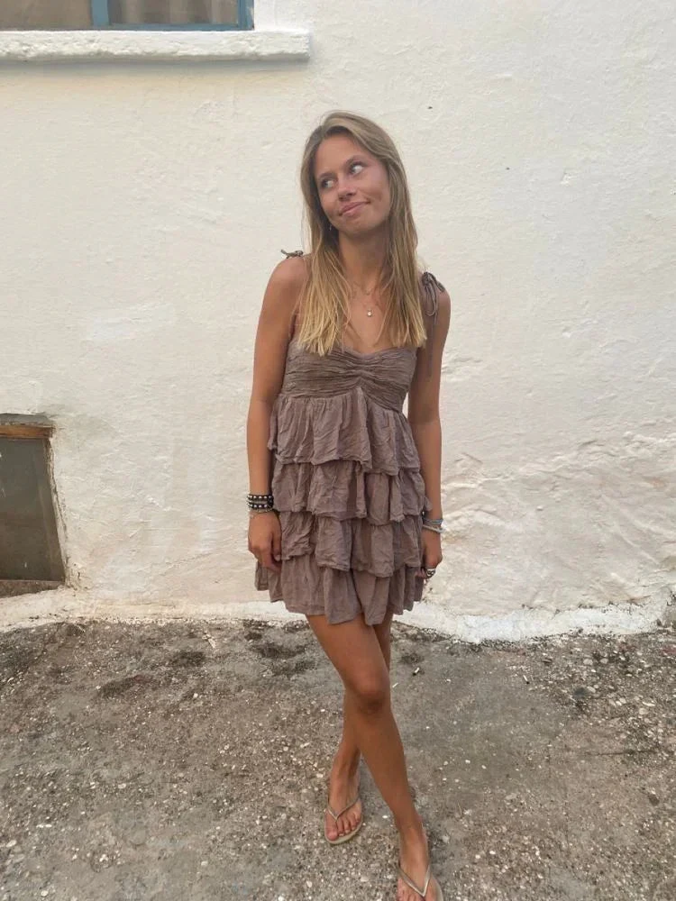 Cute Spaghetti Straps Layered Homecoming Dress Y2792 by simplepromdress