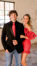 Red Ruffled Necklines Homecoming Dress Formal Dress Y5413 by simplepromdress