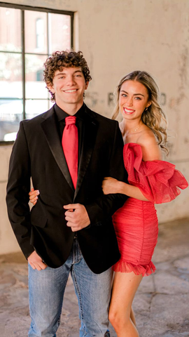 Red Ruffled Necklines Homecoming Dress Formal Dress  Y5413