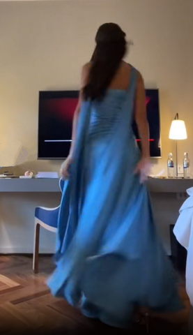 Elegant Blue Prom Dress Chic Blue Evening Dress Y7442
