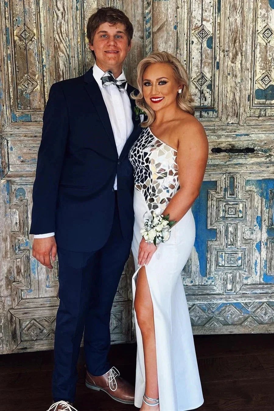 Ashley |Sheath One Shoulder Cut Mirror Sequins Prom Dress by KissProm