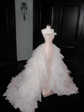Gorgeous Champagne Tulle Sequins Beaded Sheath Long Prom Dress Evening Dress Y8658 by simplepromdress