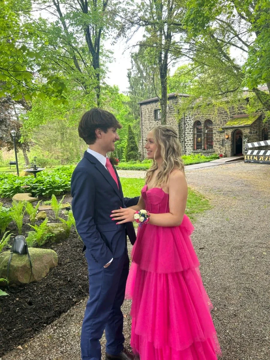 Elegant A-line Tulle Layered Prom Dress,Graduation Dress,Evening Dress Y2331 by simplepromdress