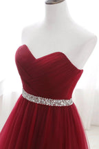 Ravishing Ruby Sweetheart Gown for an Elegant Evening by BIZTUNNEL