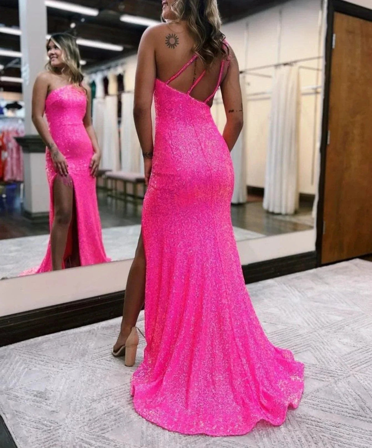 Adelina |Mermaid One-Shoulder Sequins Prom Dress With Tassels by KissProm