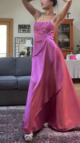 Wunderschönes rosa A-Linie Perlenbesetztes Ballkleid Langes Abendkleid Y7532