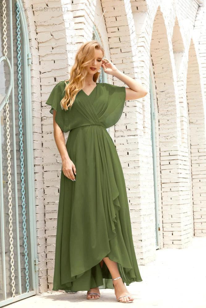 Numbersea Mother of The Bride Dresses Plus Size V-Neck Floor Length Formal Prom Dress for Wedding Guest 28020 by numbersea