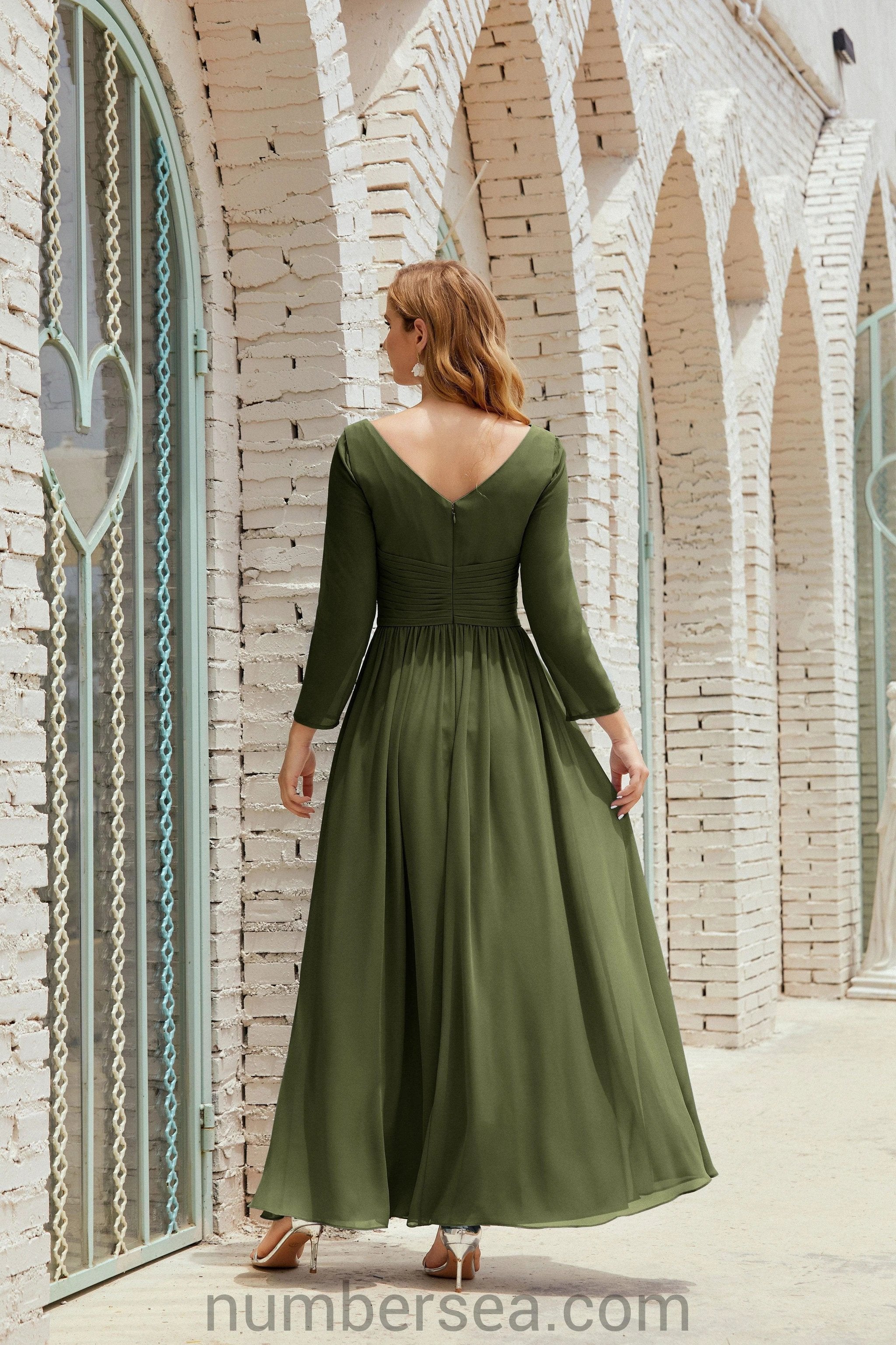 Numbersea Bridesmaid Dress Chiffon Formal Party Dress Evening Dress 28016 by numbersea