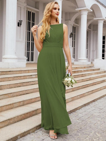 Numbersea Bridesmaid Dresses for Wedding Ruffles Long Formal Prom Gowns 28039