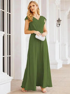 Sunnderly Bridesmaid Dresses Cape Formal Prom Dress Open Back Gowns for Mother of The Bride SY28058 by numbersea