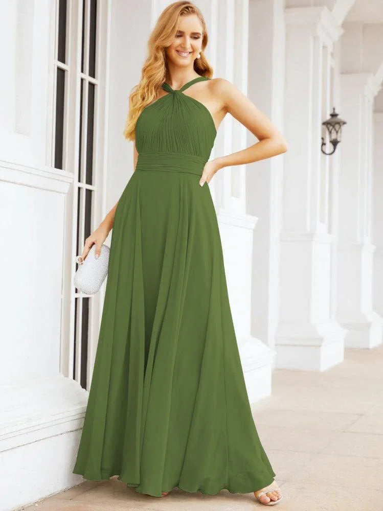 Robes de demoiselle d'honneur à encolure croisée Numbersea pour fête, mariage, soirée, bal de promo, robes longues 28053