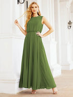 Numbersea Sleeveless Long Bridesmaid Dress A line Formal Evening Prom Gown 28025